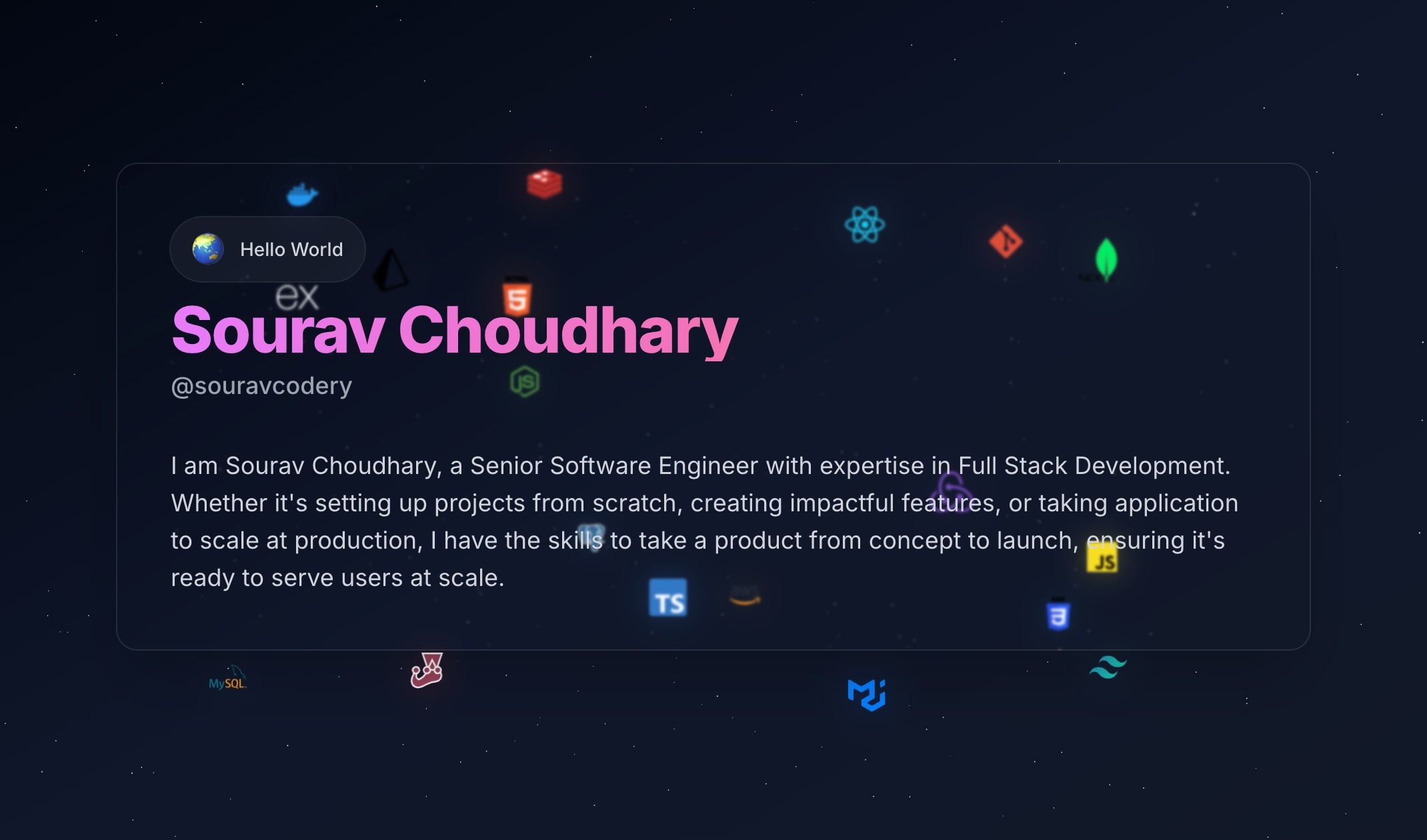 Sourav Choudhary - Software Engineer | MERN | PERN | Full Stack Developer